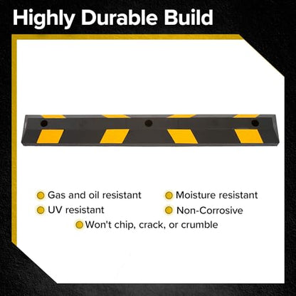 Parking Stop 4 Foot Long Flexible Rubber Curb