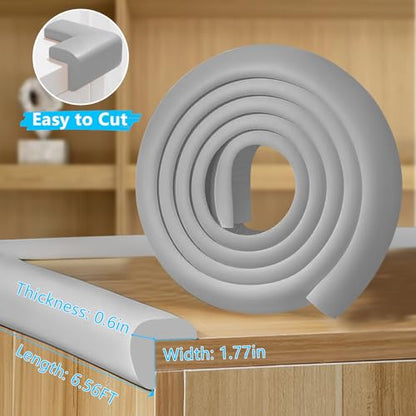 Foam Baby Edge Protector Strip Furniture Safety 1.8inx6.56FT（Grey）