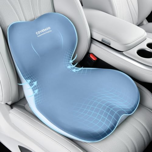 Car Seat Cushion and Lumbar Support Pillow One Piece