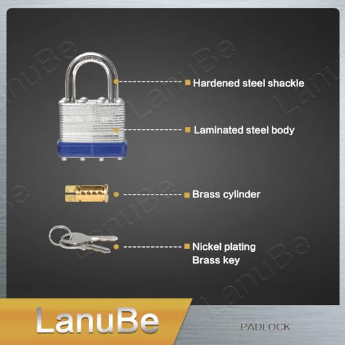 Laminated Keyed Alike Padlock 24 Pack 1.6 (24 Count)