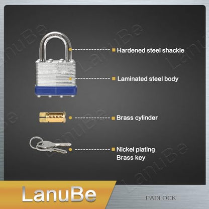 Laminated Keyed Alike Padlock 120 Pack 1.6 (120 Count)