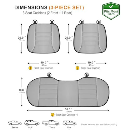 3 Piece Memory Foam Car Seat Cushion Set for Driving Comfort (3 Count)