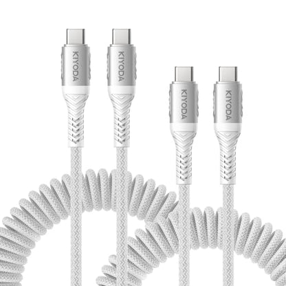 Coiled USB C to C Cable Coiled USB C Cable for Car (2 Count)