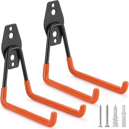 2 Pack Garage Hooks Heavy Duty Storage Organizer Wall Mount Power and Garden Tool Hangers