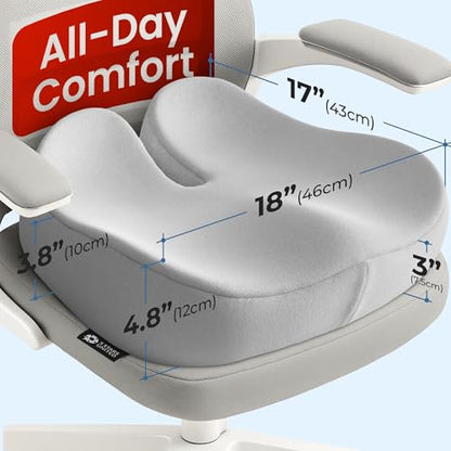 Seat Cushion Memory Foam Chair Cushion for Tailbone Pain Relief