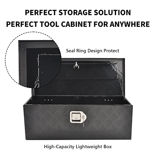 30Inch Aluminum Tool Box 5 Bar Tread ToolBox for Truck Bed Car Outdoor