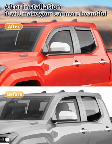 Window Visors Rain Guards for Toyota Tacoma DoubleCab 2024 (4 Count)