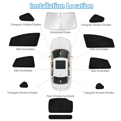 Car Window Shades for Toyota Prius 2010 2011 2012 2013 2014 2015 Windshield Sun Shade Side Window Cover UV Block Privacy Protection Accessories for Camping Blackout Rear Back Full Set 11PCS (11 Count)
