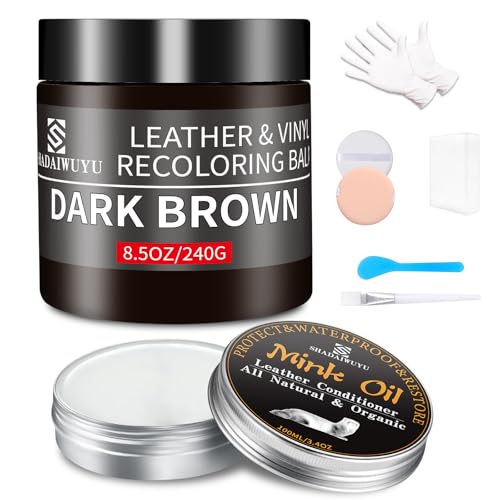 8.5oz Leather Recoloring Balm with 100ml Mink Oil