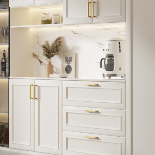 30 Pack 3 Inch Gold Cabinet Handles Brushed Brass Drawer Pulls