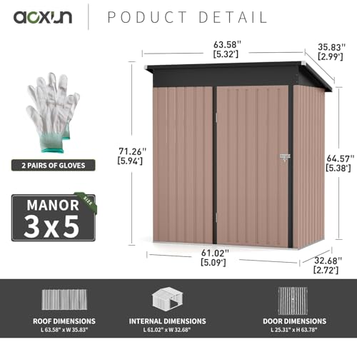 80 CU. FT Outdoor Storage Shed Waterproof Garden Metal Tool Shed
