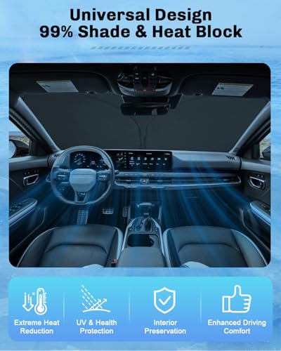 for 2025 2026 Kia K4 Windshield Sunshade for 2026 Kia K4 Accessories Sunshade Foldable Sun Shield 2025 K4 Sunshade Sun Protector Front Windows Sun Protection Block UV Rays