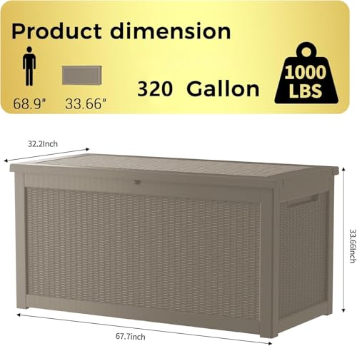 320 Gallon Outdoor Storage Box Waterproof