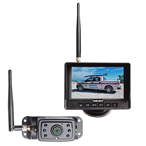 MC5111 5'' 720P HD Digital Wireless Backup Camera System 5'' LCD Rear View Monitor and IP69K Waterproof Reversing Built in DVR Kit for Trucks