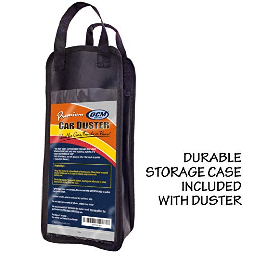 Premium Extra Large Car Duster with Durable Solid Wood Handle Includes Storage Cover