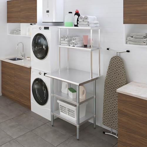 Stainless Steel Work Table with 2 Shelves