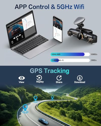 360° View 4K 2160P Dash Cam Front and Rear