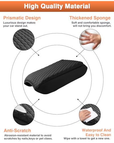 Center Console Cover for Honda Passport 2026 Armrest Cover Center Console Cushion Pad Leather Middle Console Arm Rest Lids Protector for Passport TrailSport