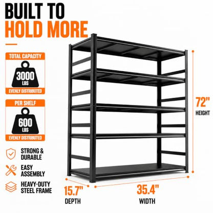 Garage Shelving 3000 LBS Adjustable Metal Storage Shelves