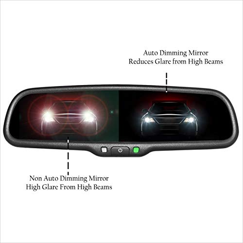 10.5" OEM Rear View Mirror with 4.3" LCD Screen + Dimming + Compass & Temperature