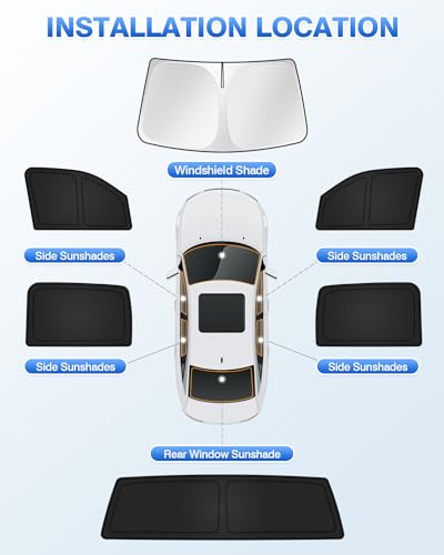 Sunshades for Dodge Ram 1500 Crew Cab 2019 (6 Count)
