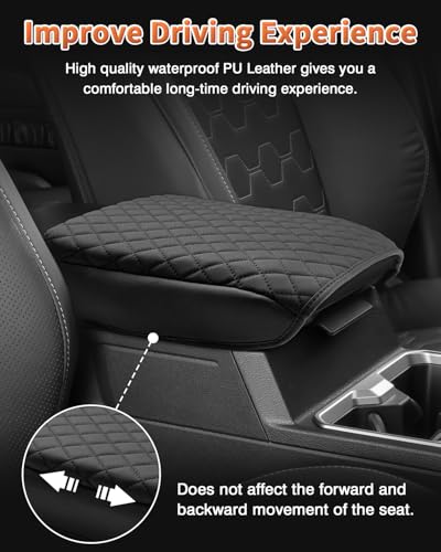Custom for 2026 2025 Toyota 4Runner Center Console Cover Armrest Cover for 4Runner Accessories 2025 Truck Arm Rest Cushion Pad PU Leather Middle Console Cover Armrest Seat Box Protector