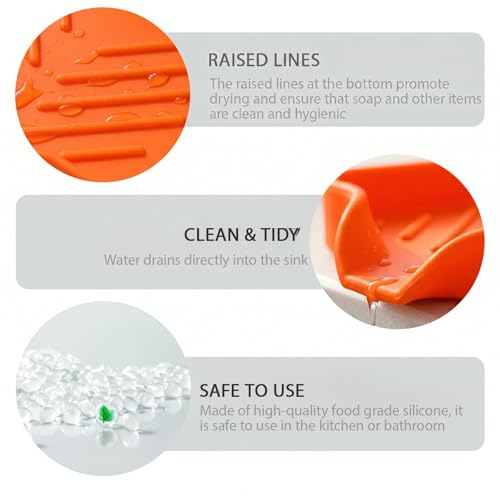 Silicone Soap Dish with Drain Spout