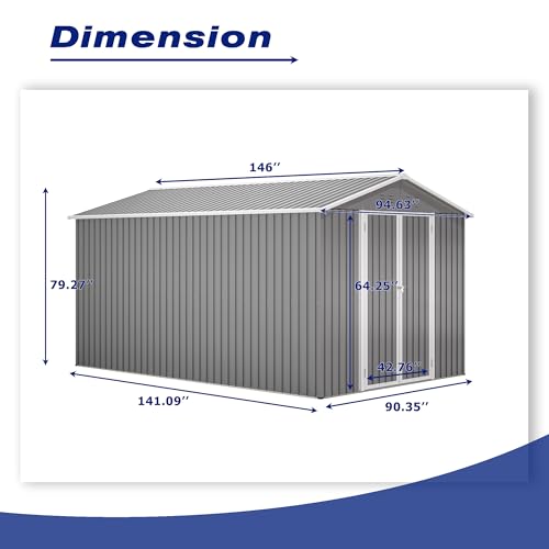8x12 FT Outdoor Storage Shed W