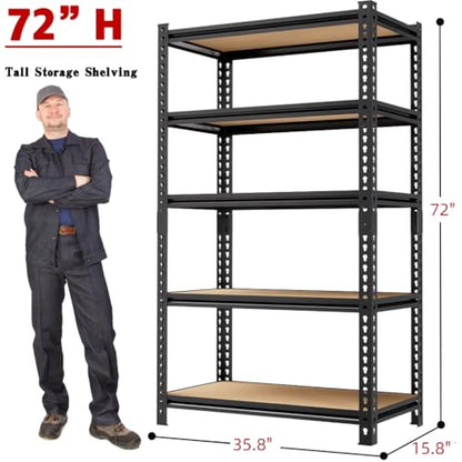 2000LBS Storage Shelves 5 Tier Garage Shelving Heavy Duty