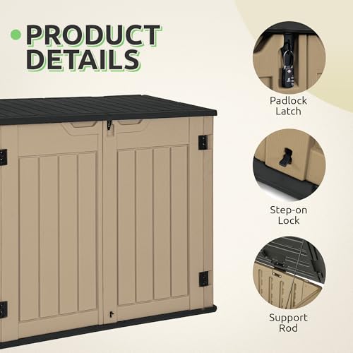 Horizontal Shed with Padlock Latch