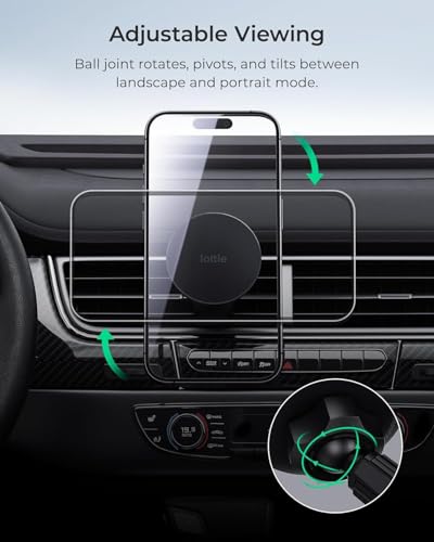 iTap 3 Magnetic Air Vent Car Mount Phone Holder with Magnetic Ring Adapter. Compatible with iPhone