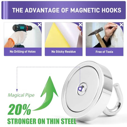 Magnetic Hooks Steel Tube Design for Cruise (10 Count)