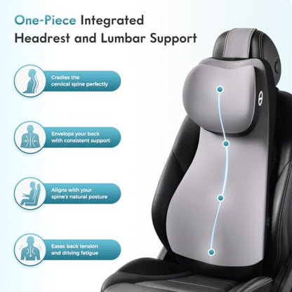 Memory Foam Car Seat Cushion and Lumbar Support Headrest Pillow