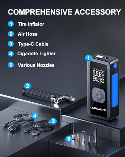 150PSI Portable Tire Inflator Air Compressor Digital Pump for Car Bike