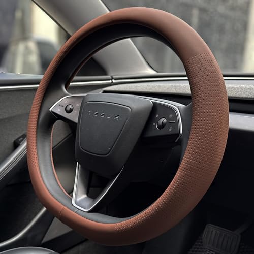 Nappa Leather Steering Wheel Cover for Tesla Model Y