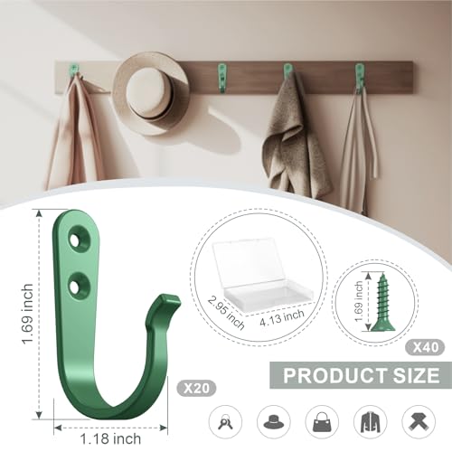 20 Pack Coat Hooks for Hanging (20 Count)