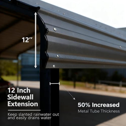20x30FT Metal Carport with Vertical Roof