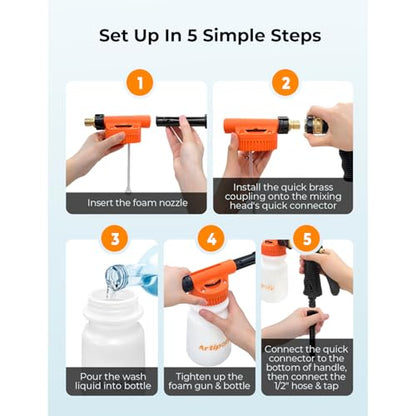 Upgraded Car Wash Foam Gun + Microfiber Wash Mitt