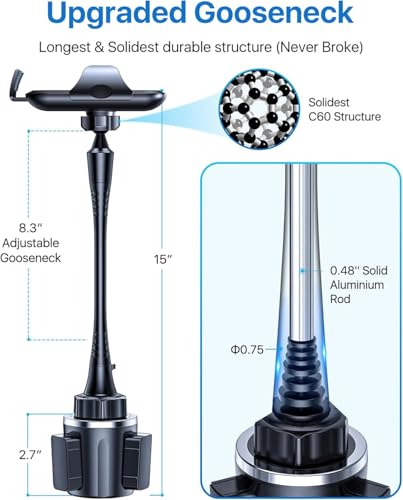 Upgraded Solidest 15in Cup Phone Holder for Car