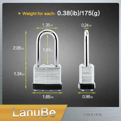 Laminated Keyed Alike Padlock 48 Pack 1.6 (48 Count)