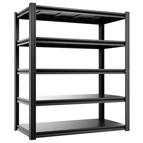 5 Tier 40”W X 20”D X 72”H Heavy Duty Garage Storage Shelves 2500LBS Basement Shelving Heavy Duty Adjustable Unit Rack Metal Rack