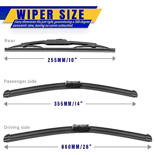 3 Wipers Fits Chevrolet Trax 2013