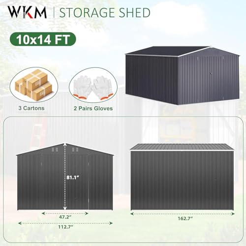 10x14 FT Outdoor Storage Shed for Backyard