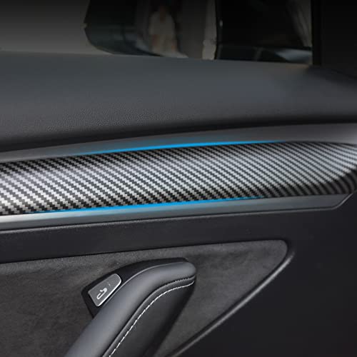 Dashboard Cover Wrap and Front Door Inner Armrest Panel Cover Trim Compatible with Tesla Model 3 2021