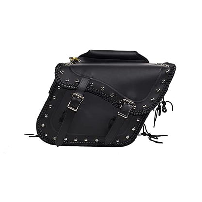 Motorcycle Saddle Bags Synthetic Leather Luggage Bag Waterproof Throw Over Saddlebags For Motorcycle Softails Sportsters Choppers Dyna V
