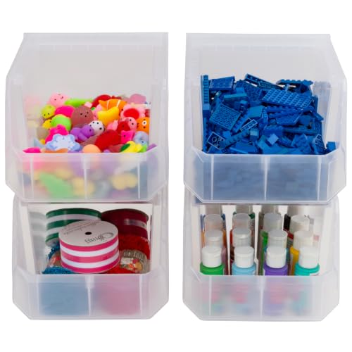 Medium Tall Stackable Plastic Storage Bins