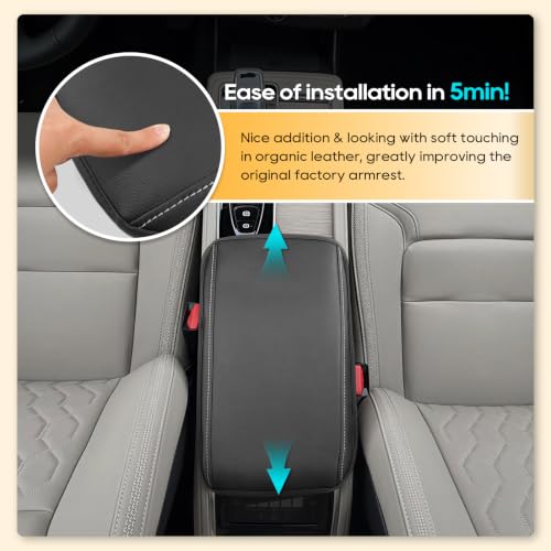 Armrest Cover for 2026 Volvo XC90 Volvo XC90 Accessories Center Console Cover Arm Rest Protector Middle Lid Pad Protector PU Leather