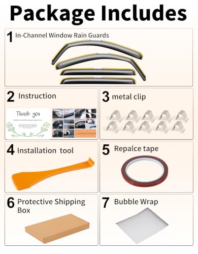 Window Visors Rain Guards for Toyota Tundra 2007 (4 Count)