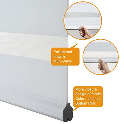 Cordless Zebra Blinds for Windows Dual Layer