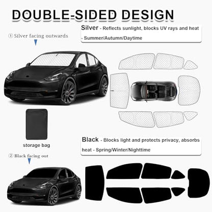 8pcs Thicken Sun Shades for Tesla Model Y 2020 (8 Count)